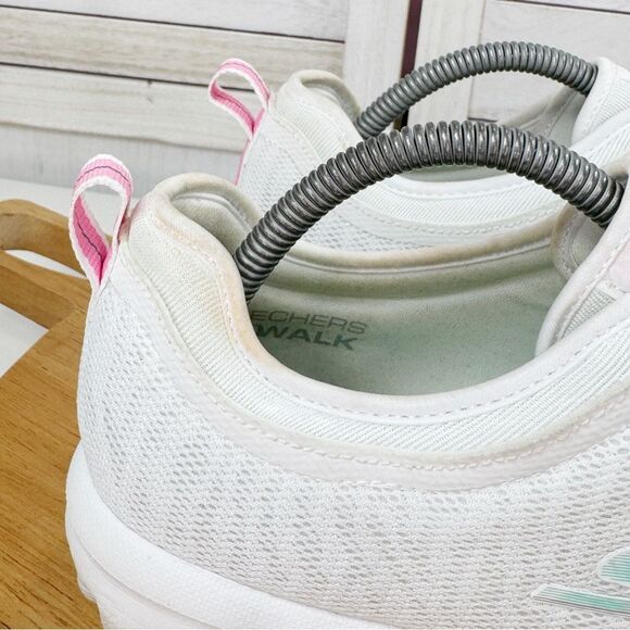 Skechers Go Walk Mesh Slip On Sneakers White Zebra Pink Womens 11 SN124779 - Picture 8 of 12